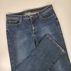Lee Jeans Womens Size 16 M Relaxed Fit Bootcut Mid Rise Sturdy Denim Dark Wash